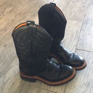 Frye black leather boots size 7.